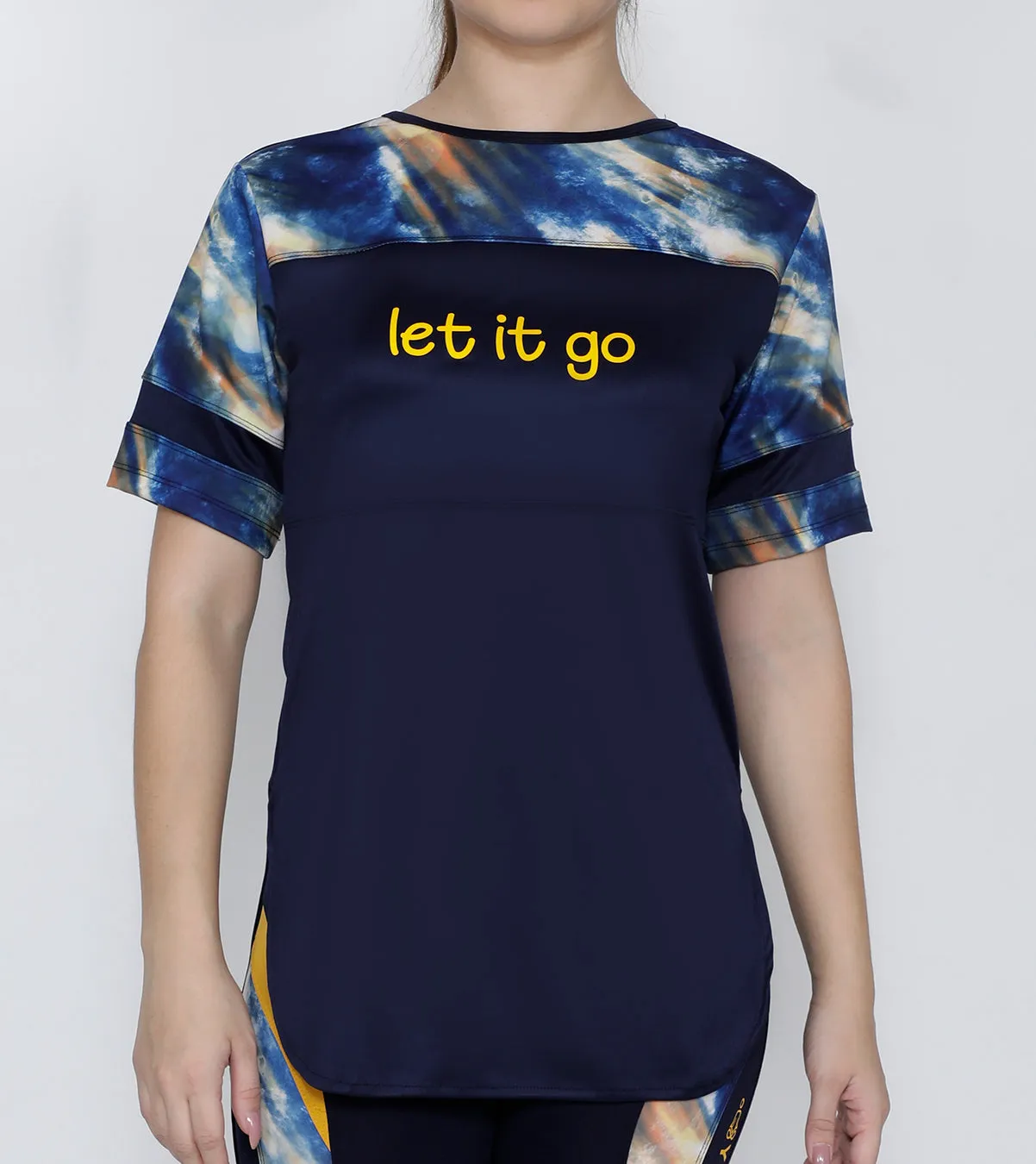 Navy Let it Go Long T-Shirt