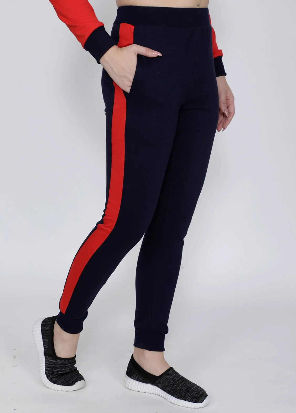 Navy Red Joggers