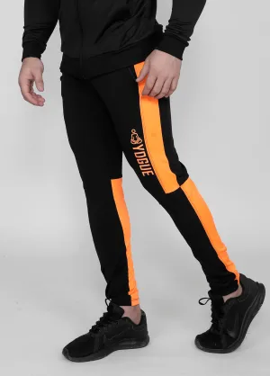 Neon Orange on Black Slim-Fit Trackpants