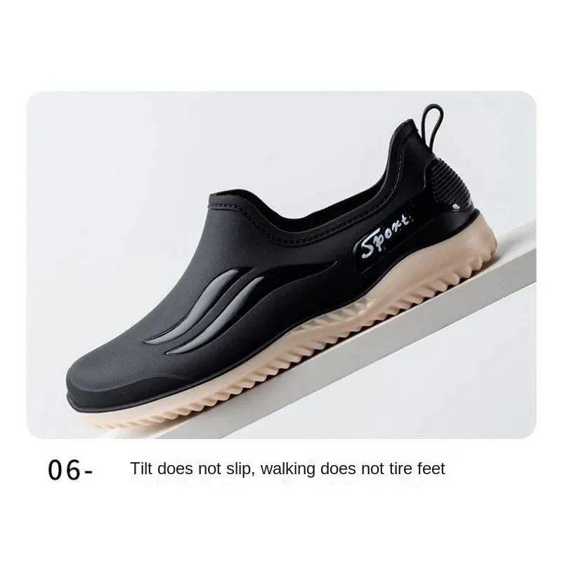 New ，four Seasons Low Fashion Rain Boots Non-slip Wear-resistant Waterproof Rain Shoes Kitchen Work Women's Outside Rubber Shoes