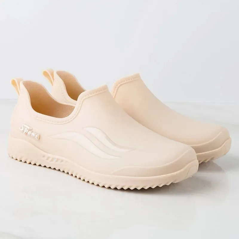 New ，four Seasons Low Fashion Rain Boots Non-slip Wear-resistant Waterproof Rain Shoes Kitchen Work Women's Outside Rubber Shoes