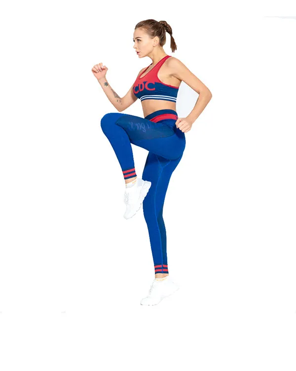 New Letter Print ColorBlock Gym Sets