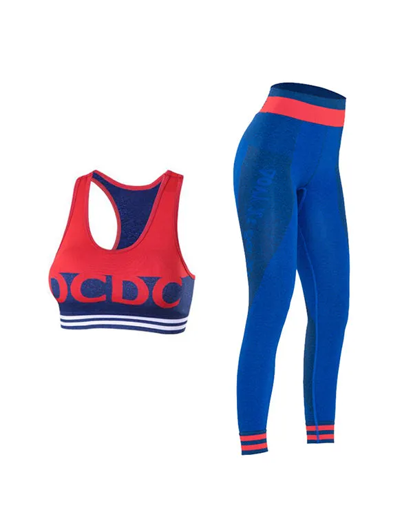 New Letter Print ColorBlock Gym Sets