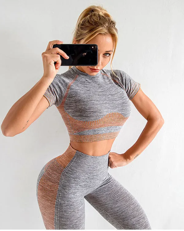 New Seamless ColorBlock Short Sleeves
