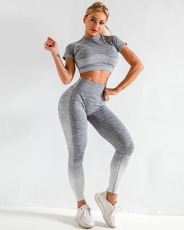 New Seamless ColorBlock Short Sleeves