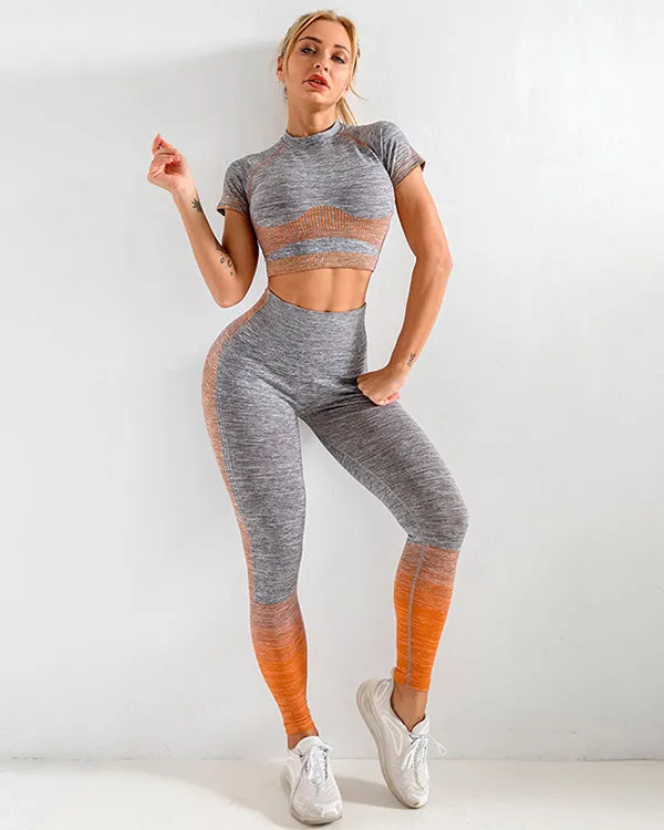 New Seamless ColorBlock Short Sleeves