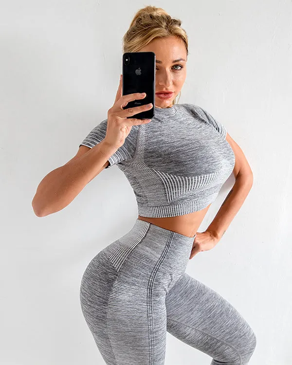 New Seamless ColorBlock Short Sleeves