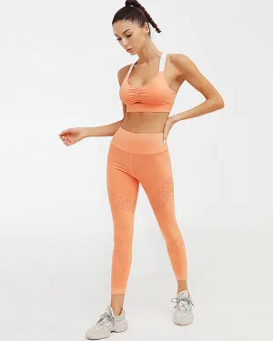 New Seamless Cut Out Sports Bra And High Waisted Leggings Gym Sets