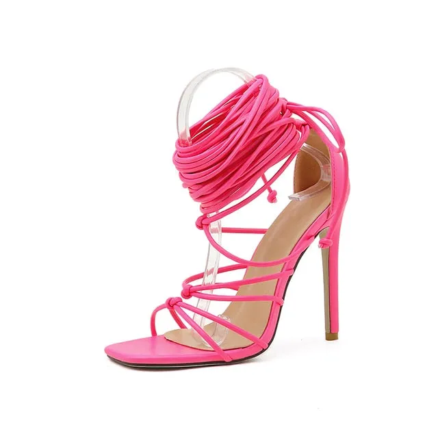 New women gladiator knee high sandals open toe