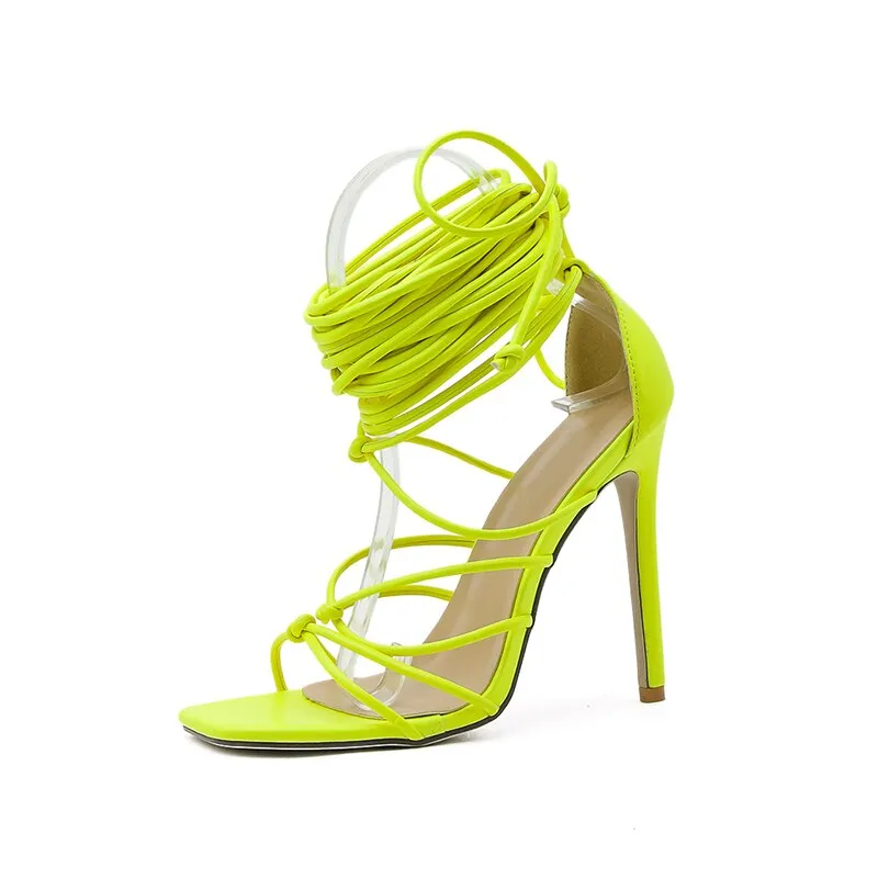 New women gladiator knee high sandals open toe