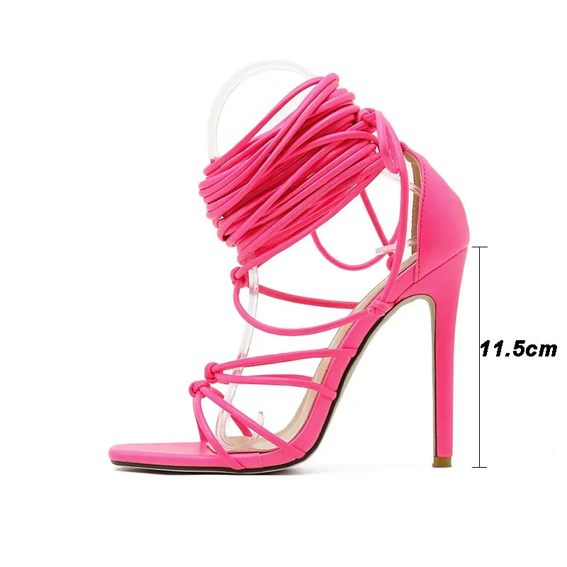 New women gladiator knee high sandals open toe
