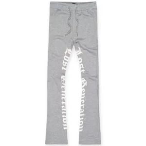 Nexus Clothing Men Lost Generation Stacked Sweatpants (Heather Grey White)