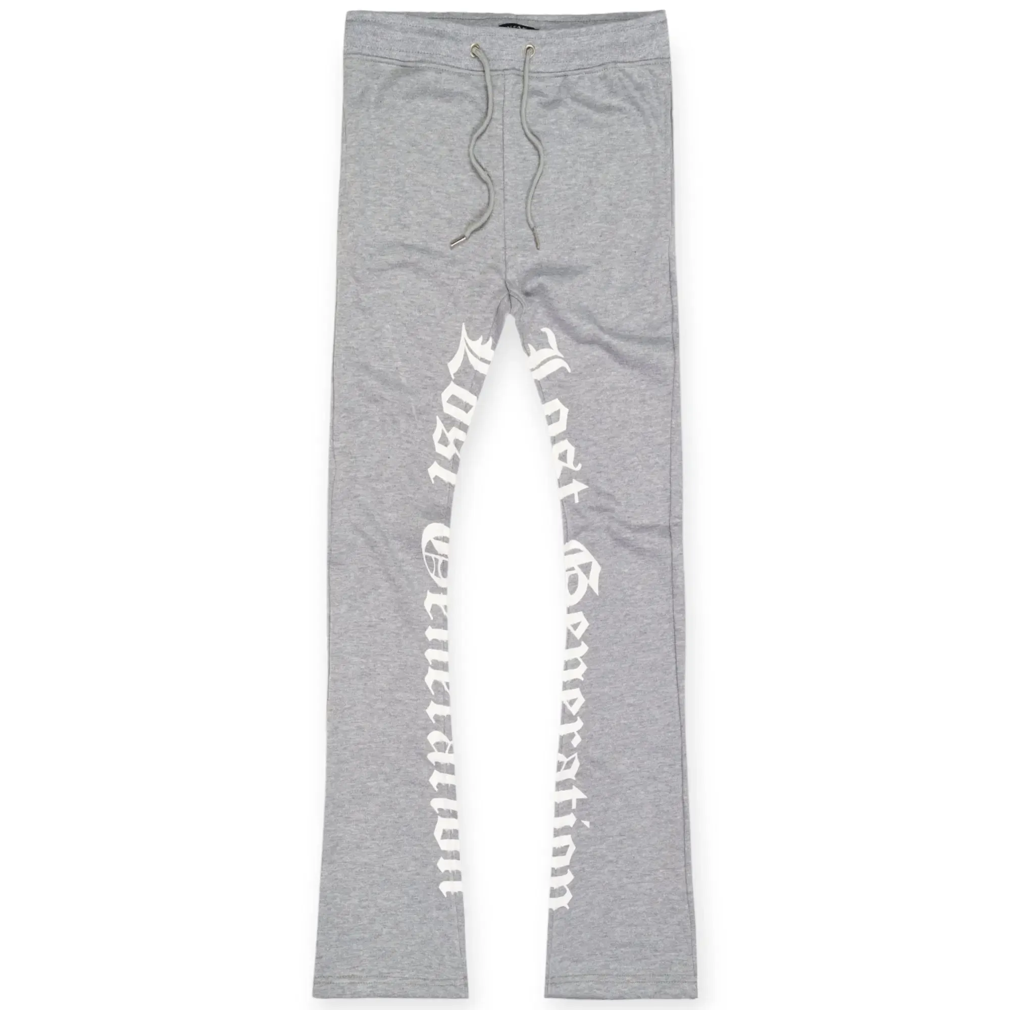 Nexus Clothing Men Lost Generation Stacked Sweatpants (Heather Grey White)