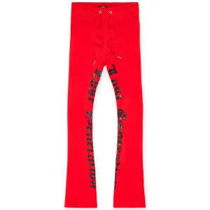 Nexus Clothing Men Lost Generation Stacked Sweatpants (Red Black)