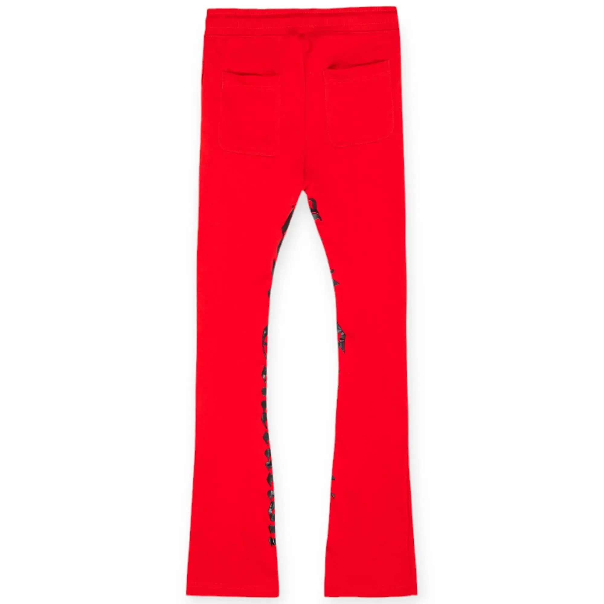 Nexus Clothing Men Lost Generation Stacked Sweatpants (Red Black)