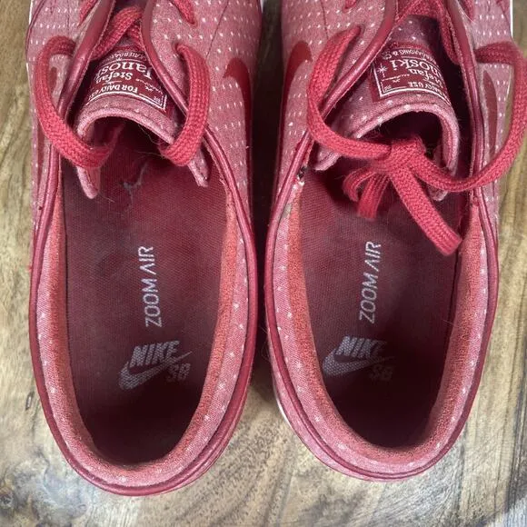 Nike Air Zoom Stefan Janoski Sb Red Polka Dot Mens White And Red Size 12 Shoes