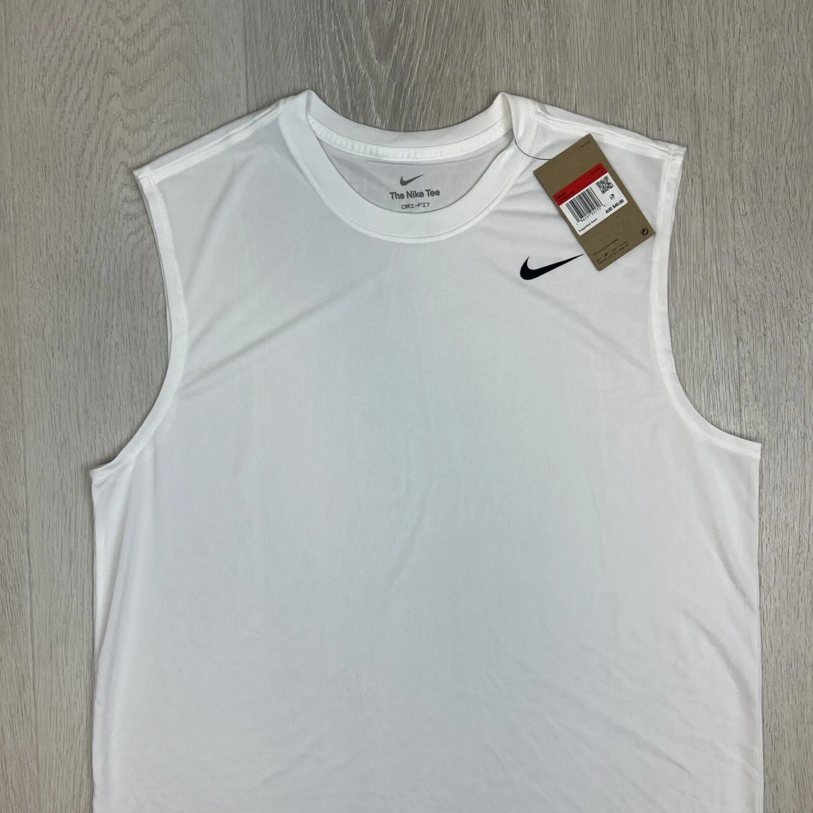 Nike Mens Activewear White Training Singlet Tank Top Size Large (New)