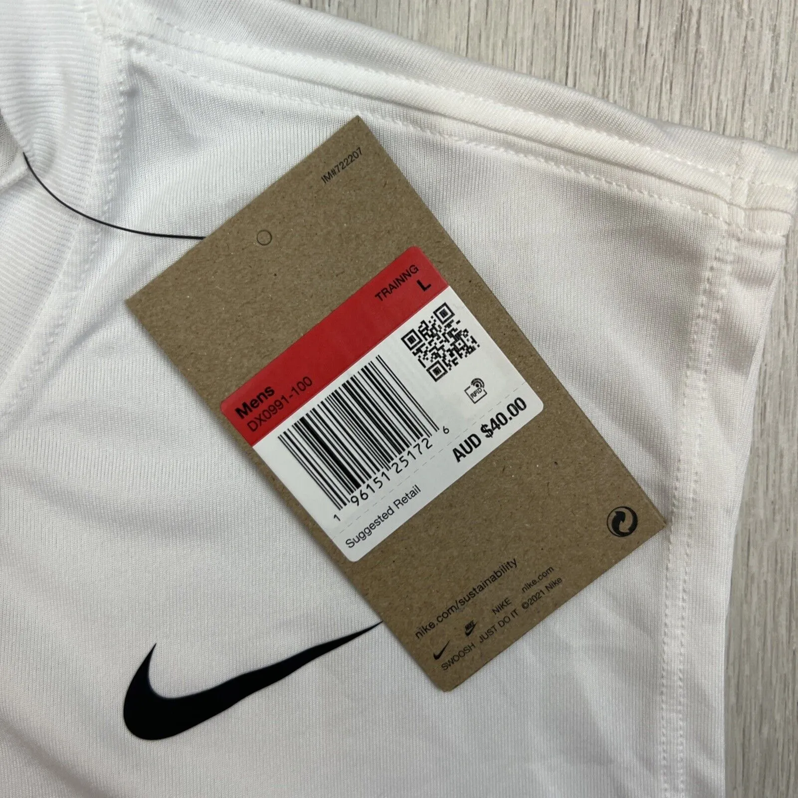 Nike Mens Activewear White Training Singlet Tank Top Size Large (New)