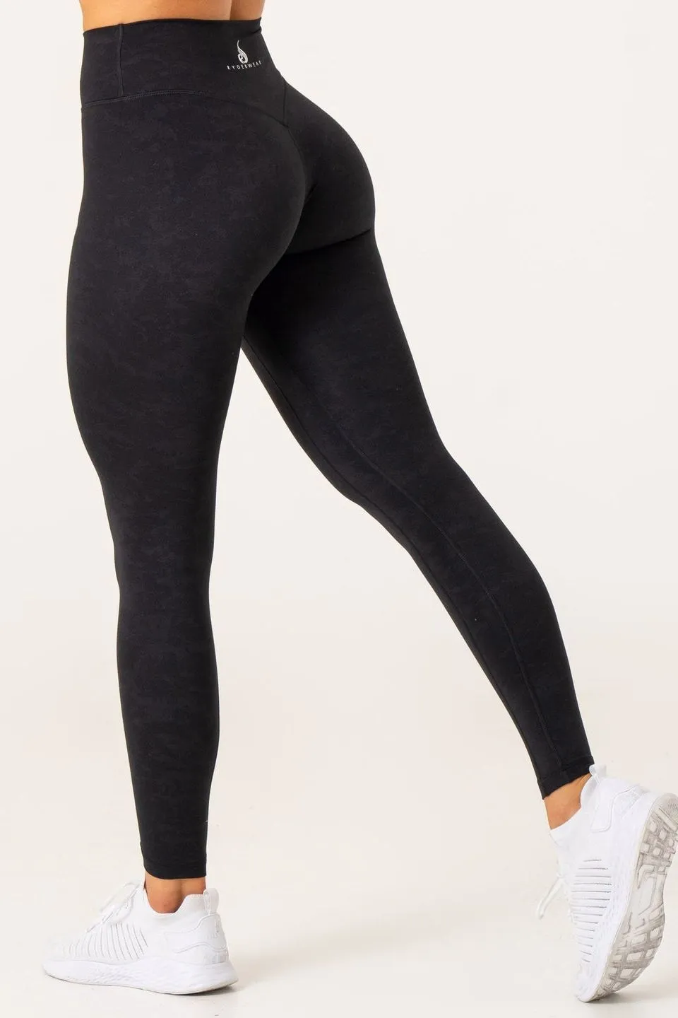 NKD Stonewash High Waisted Leggings | Black Stonewash