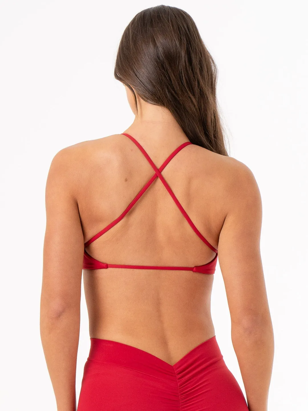 NKD Twist Sports Bra | Cherry Red