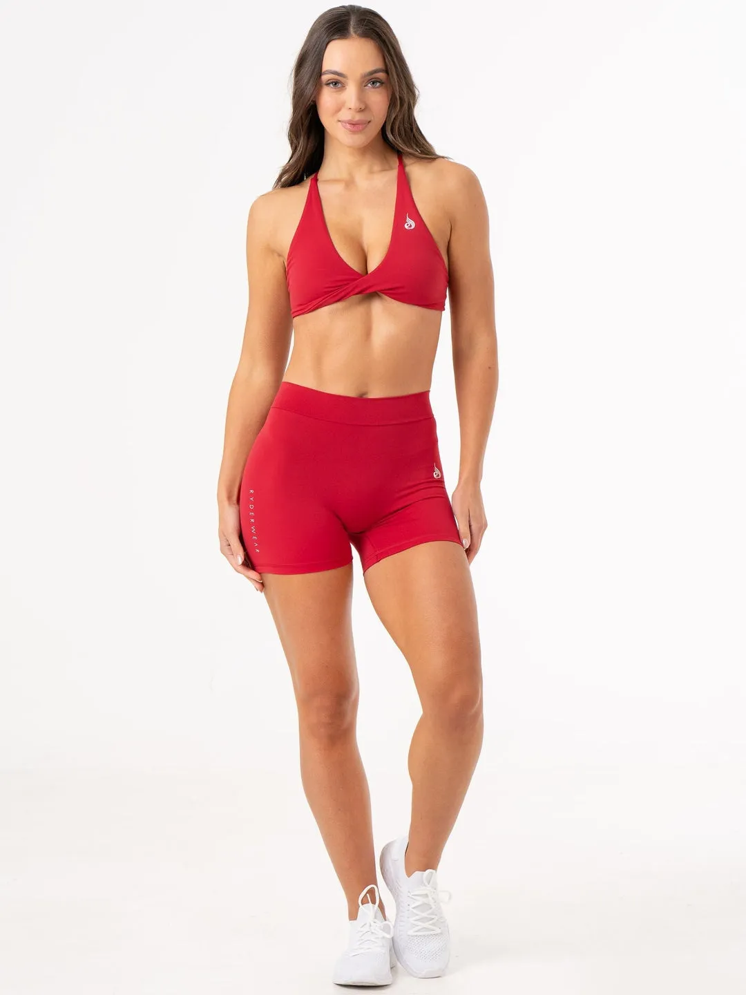 NKD Twist Sports Bra | Cherry Red