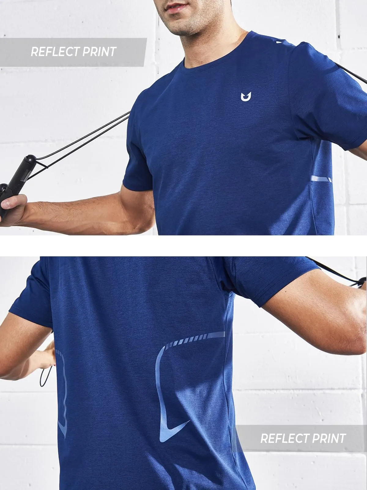 NORTHYARD Men's Workout Gym Shirts Quick Dry T-Shirts Running Athletic Short Sleeve Shirt for Men Navy