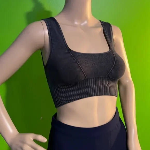 NWOT $48 Free People Good Karma Bra | Crop Top Bralette | Charcoal Grey
