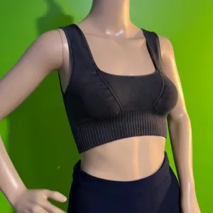 NWOT $48 Free People Good Karma Bra | Crop Top Bralette | Charcoal Grey