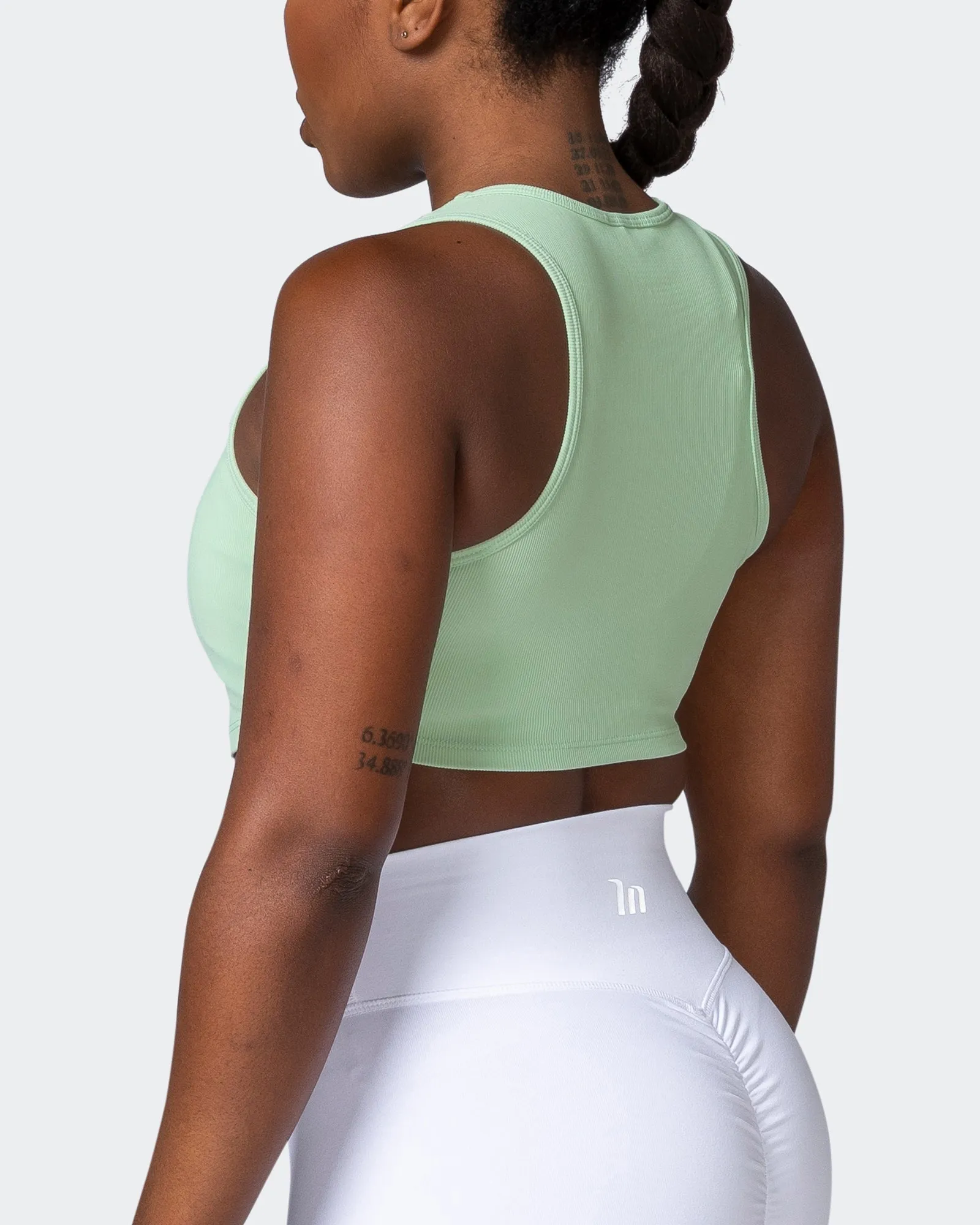 Off Duty Rib Cropped Tank - Pastel Green