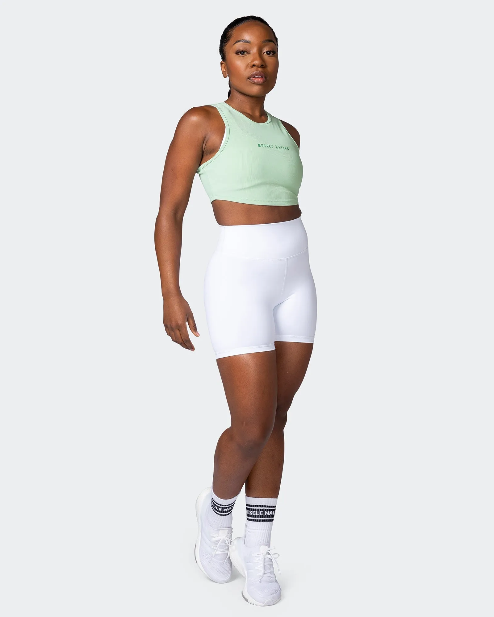 Off Duty Rib Cropped Tank - Pastel Green