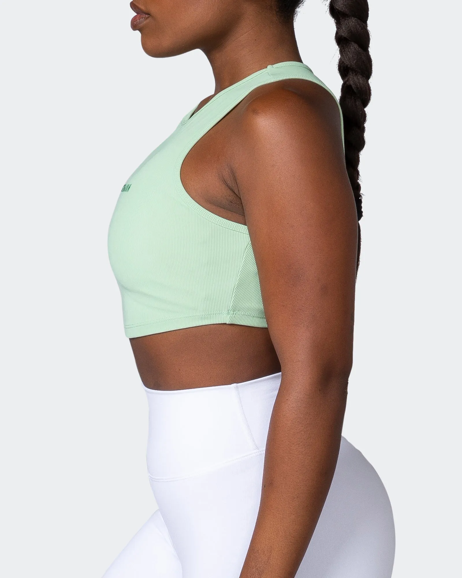 Off Duty Rib Cropped Tank - Pastel Green