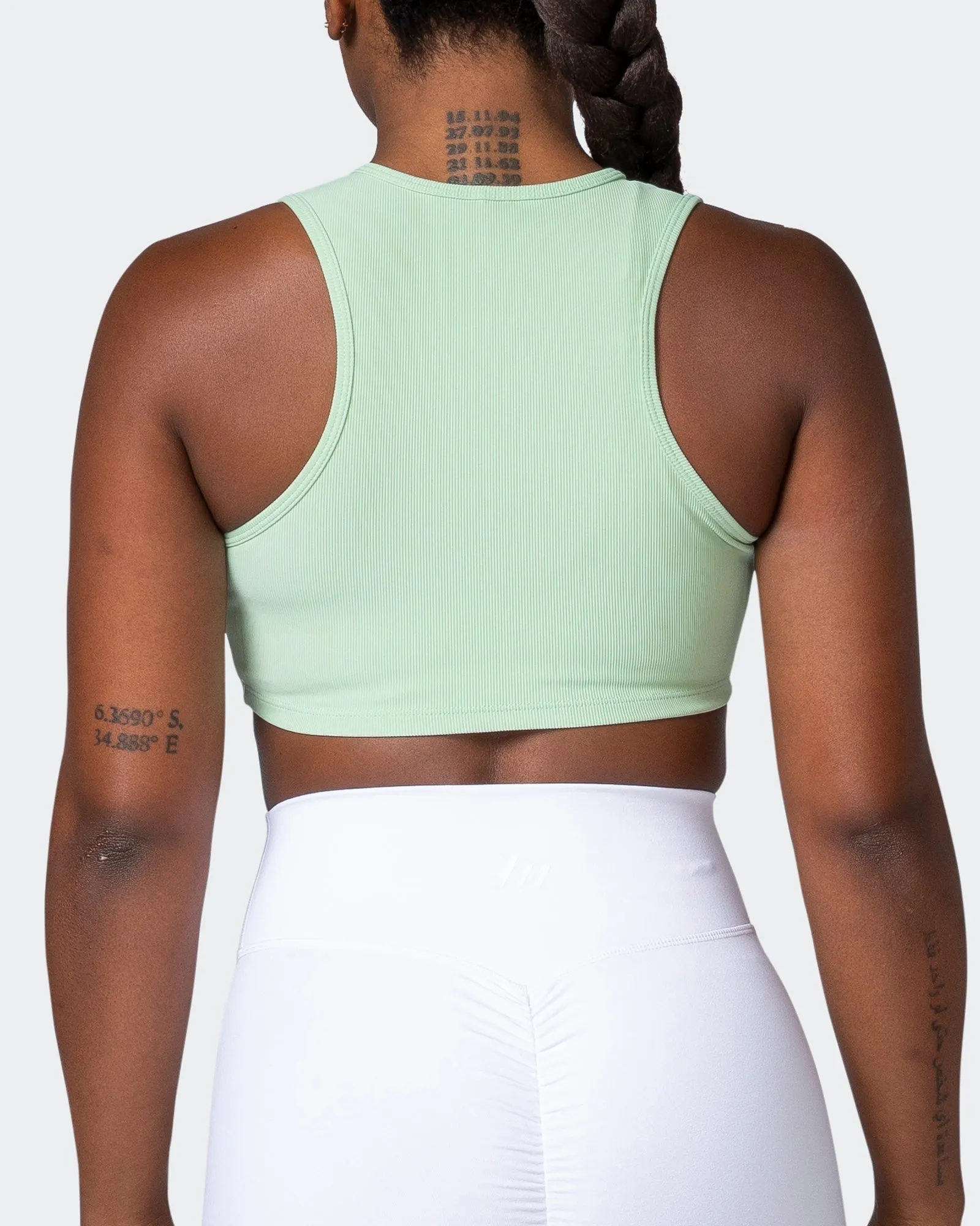 Off Duty Rib Cropped Tank - Pastel Green