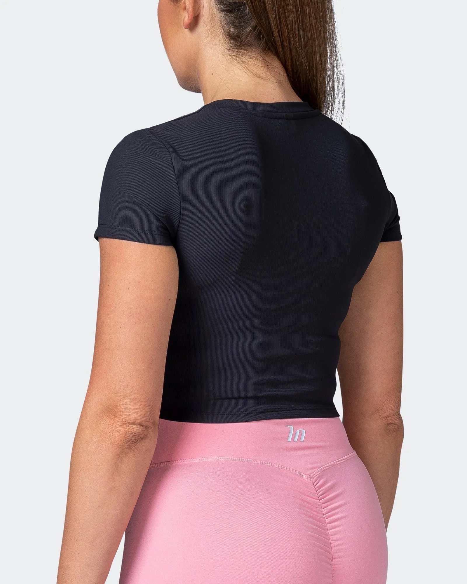 Off Duty Rib Cropped Tee - Black