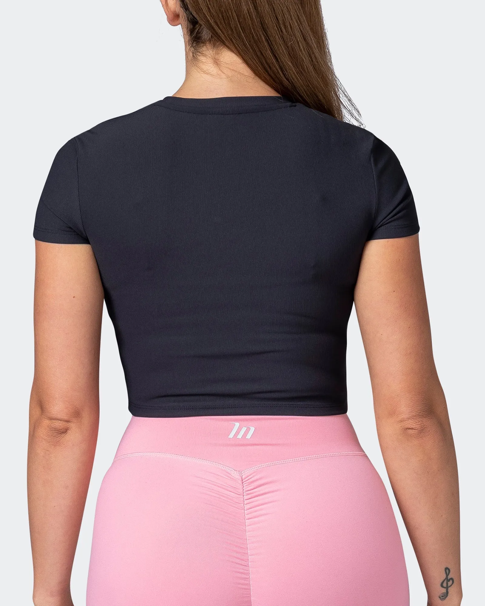 Off Duty Rib Cropped Tee - Black