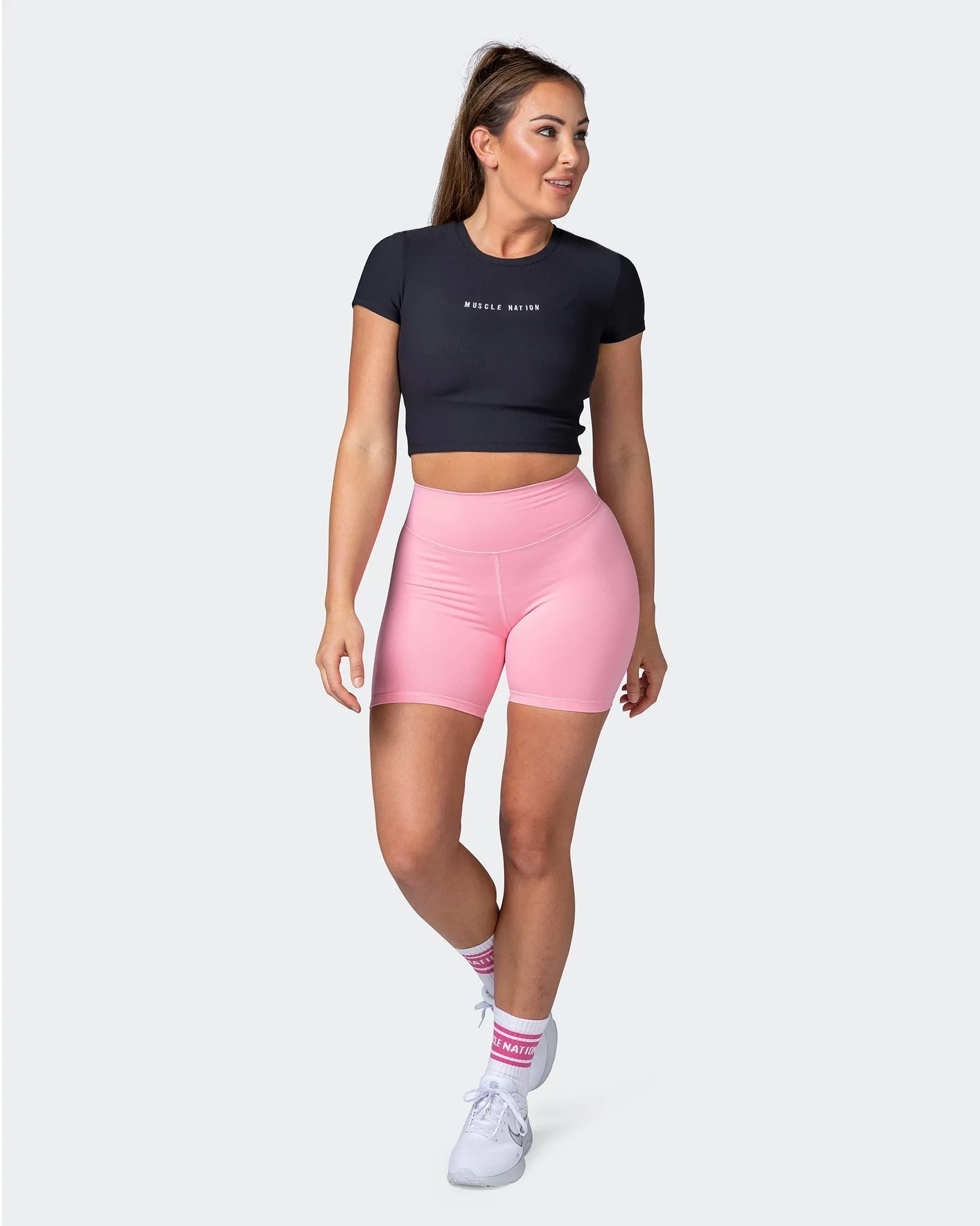Off Duty Rib Cropped Tee - Black