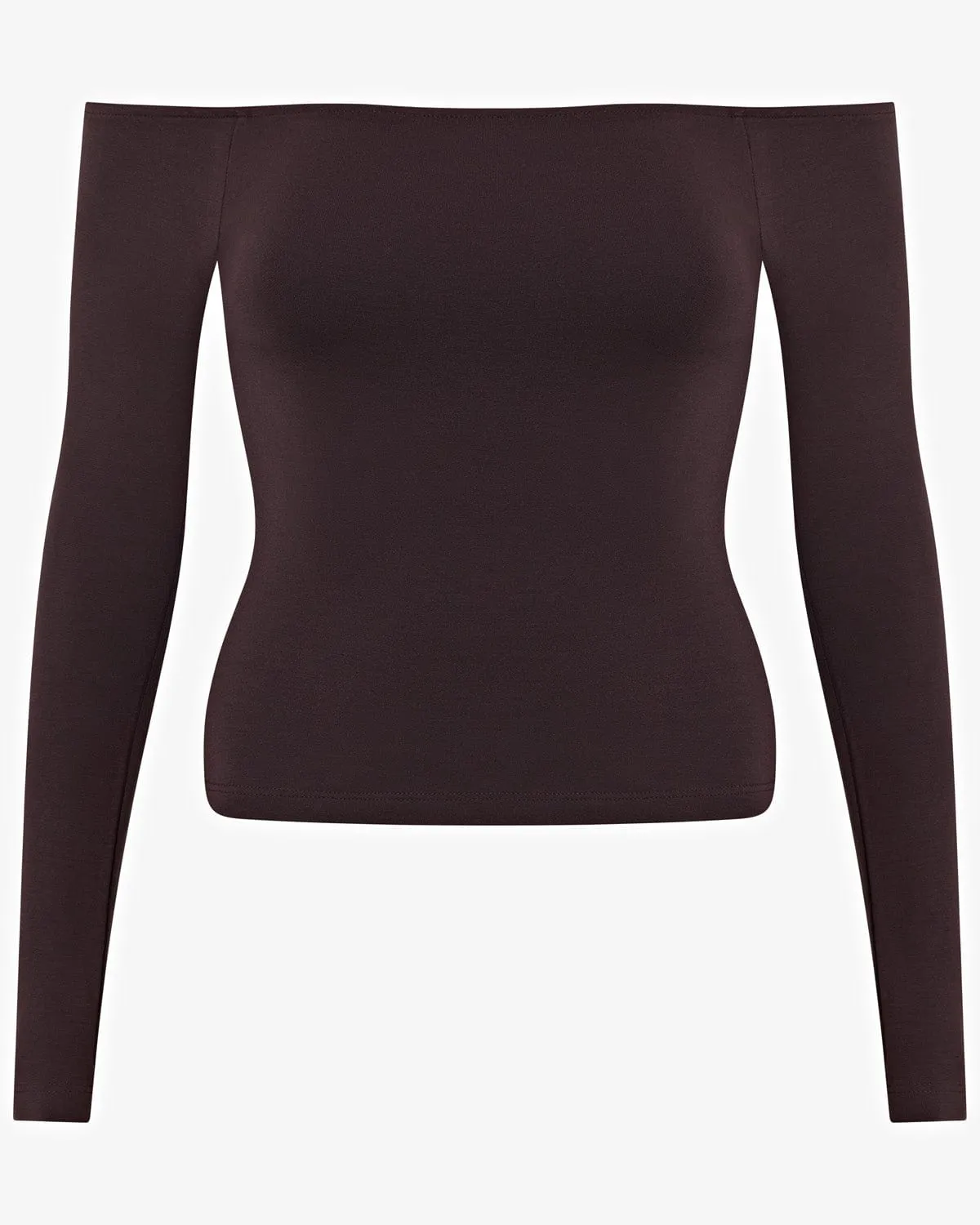 Off Shoulder Leisure Top | Espresso