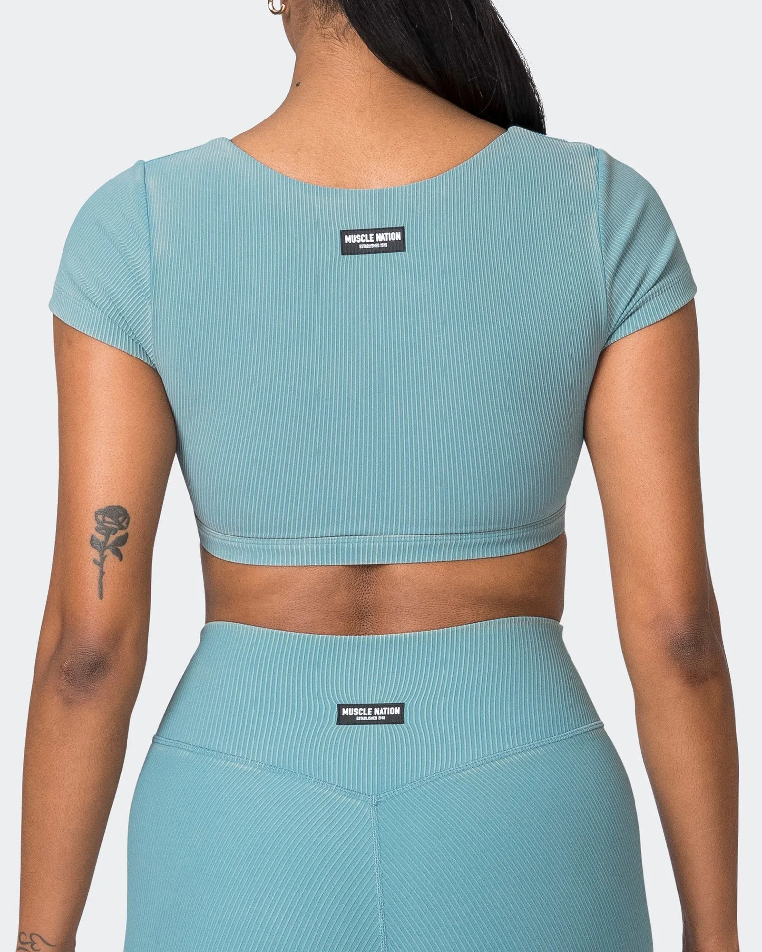 On Point Vintage Rib Bra - Washed Harbour
