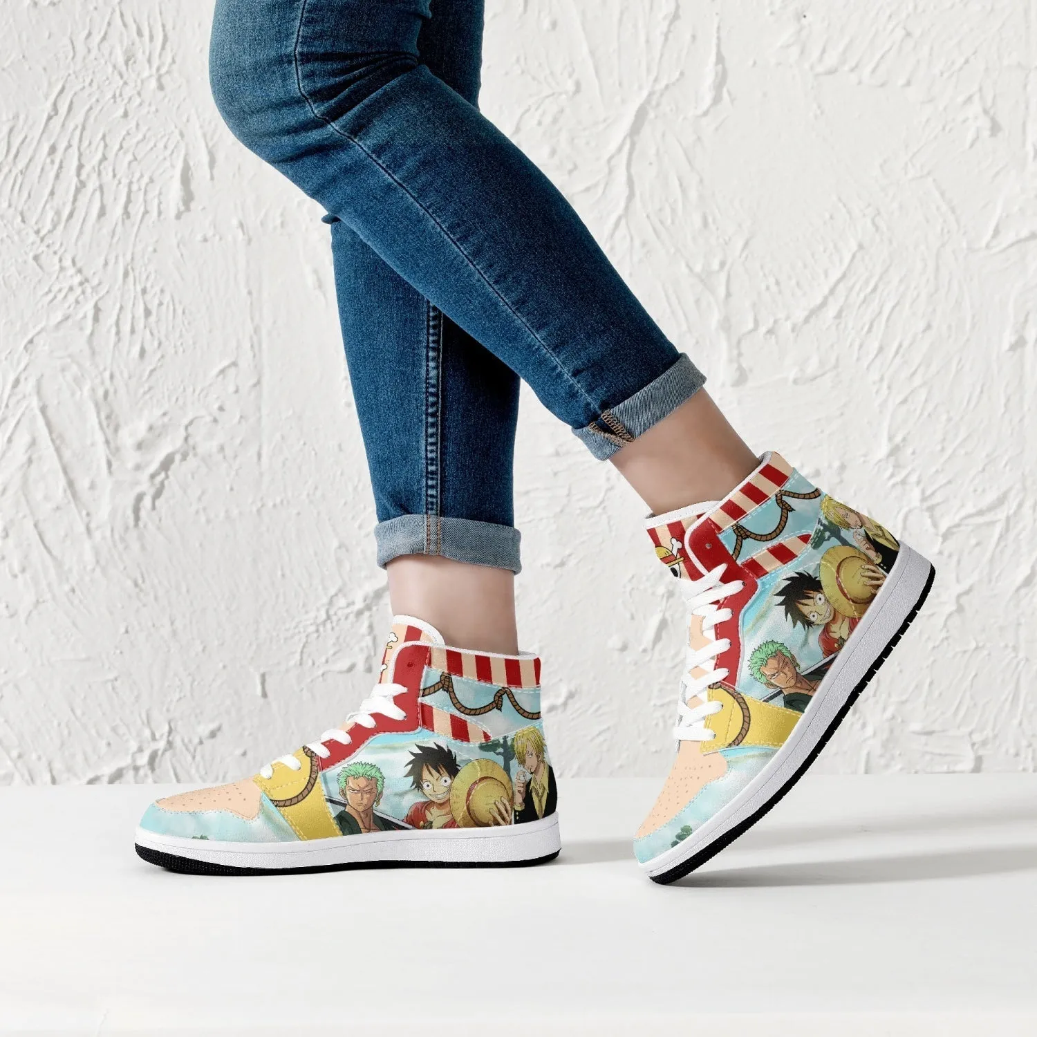 One Piece Characters Mid 1 Basketball Shoes