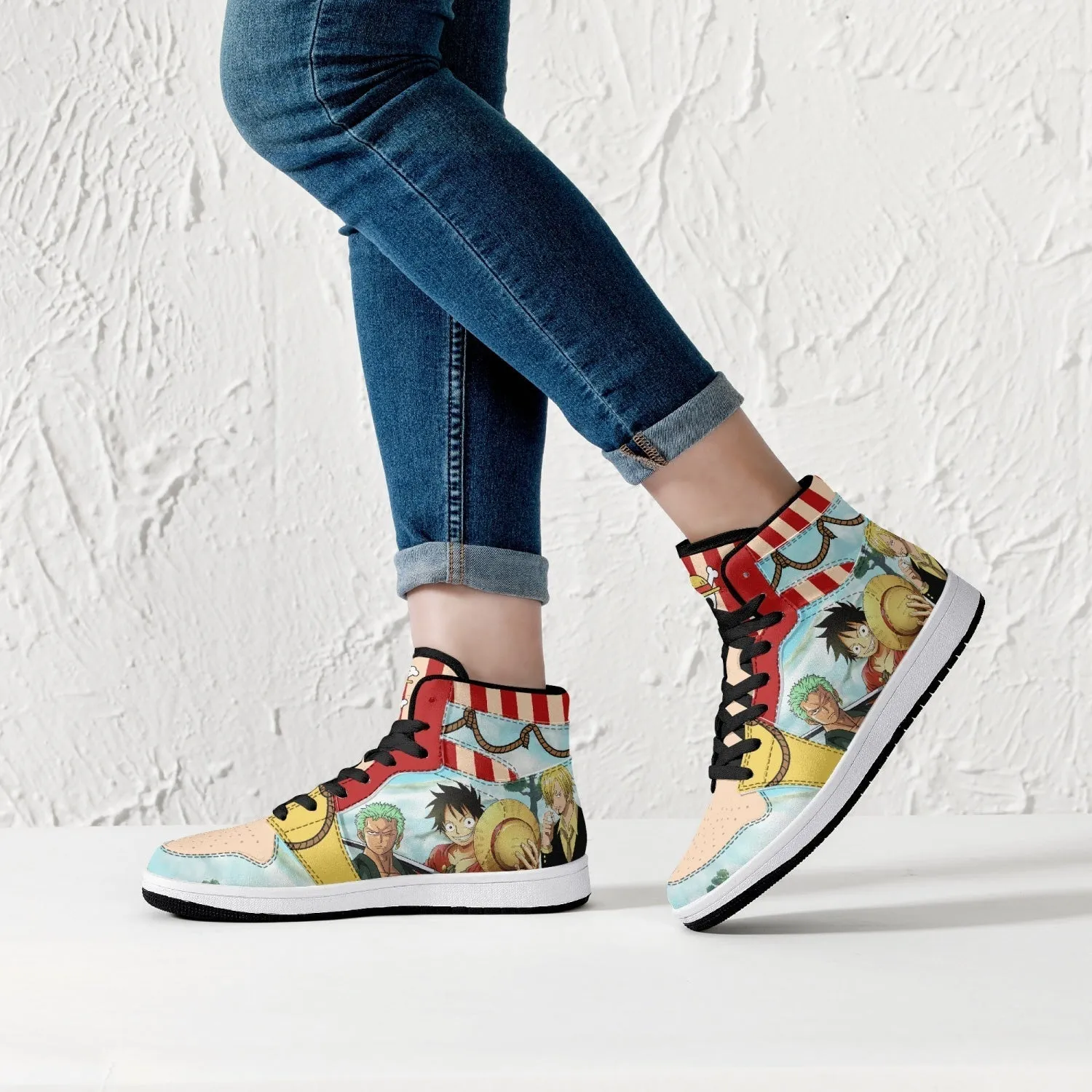 One Piece Characters Mid 1 Basketball Shoes