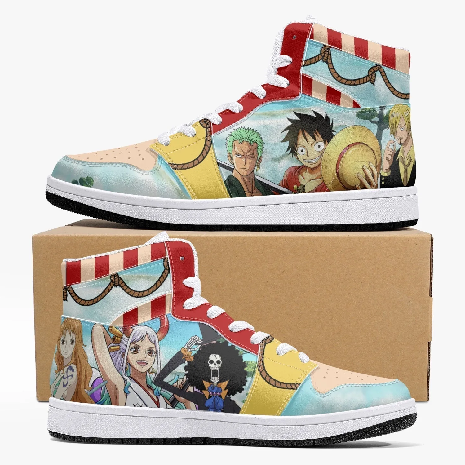 One Piece Characters Mid 1 Basketball Shoes