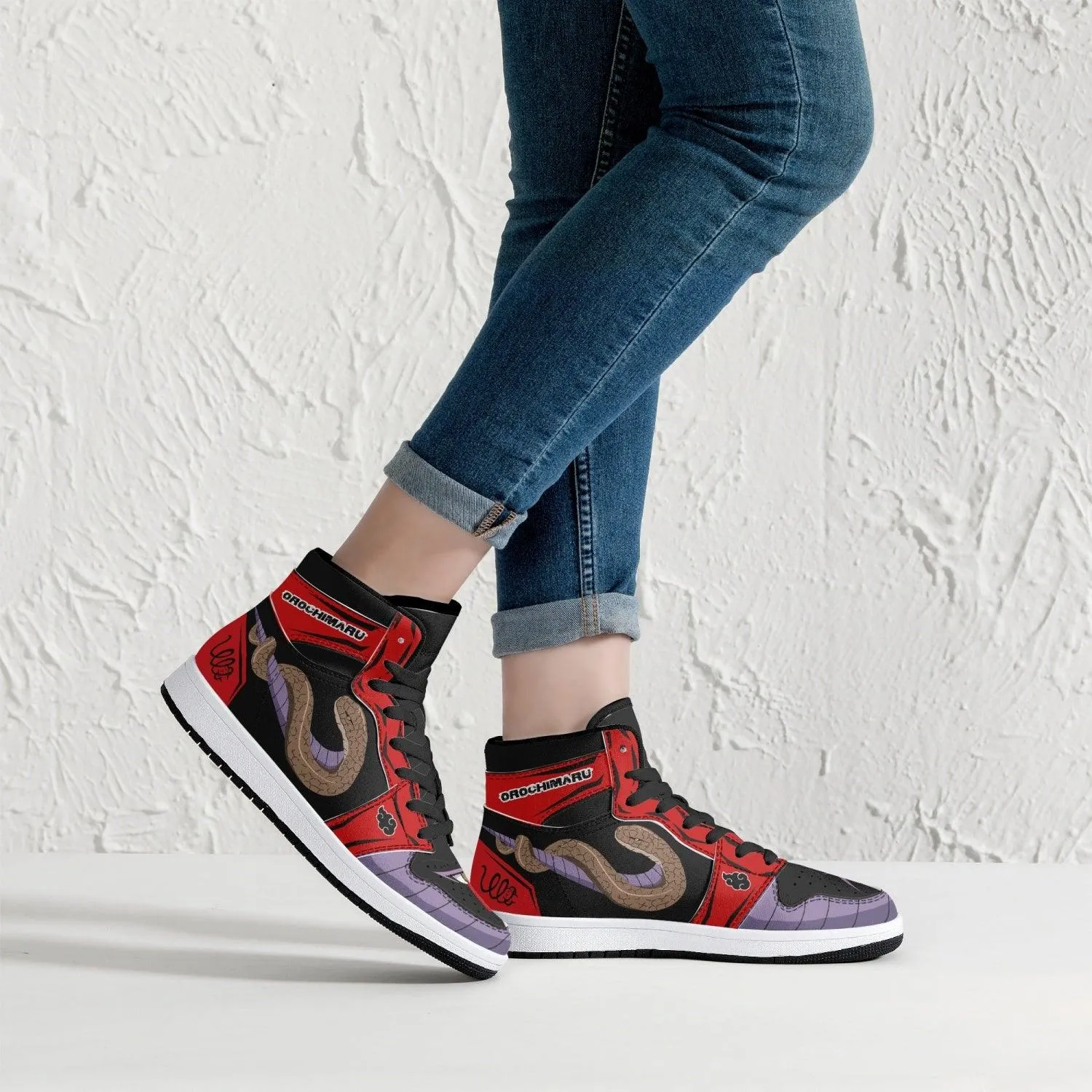 Orochimaru Red Cloud Ninja Mid 1 Basketball Shoes