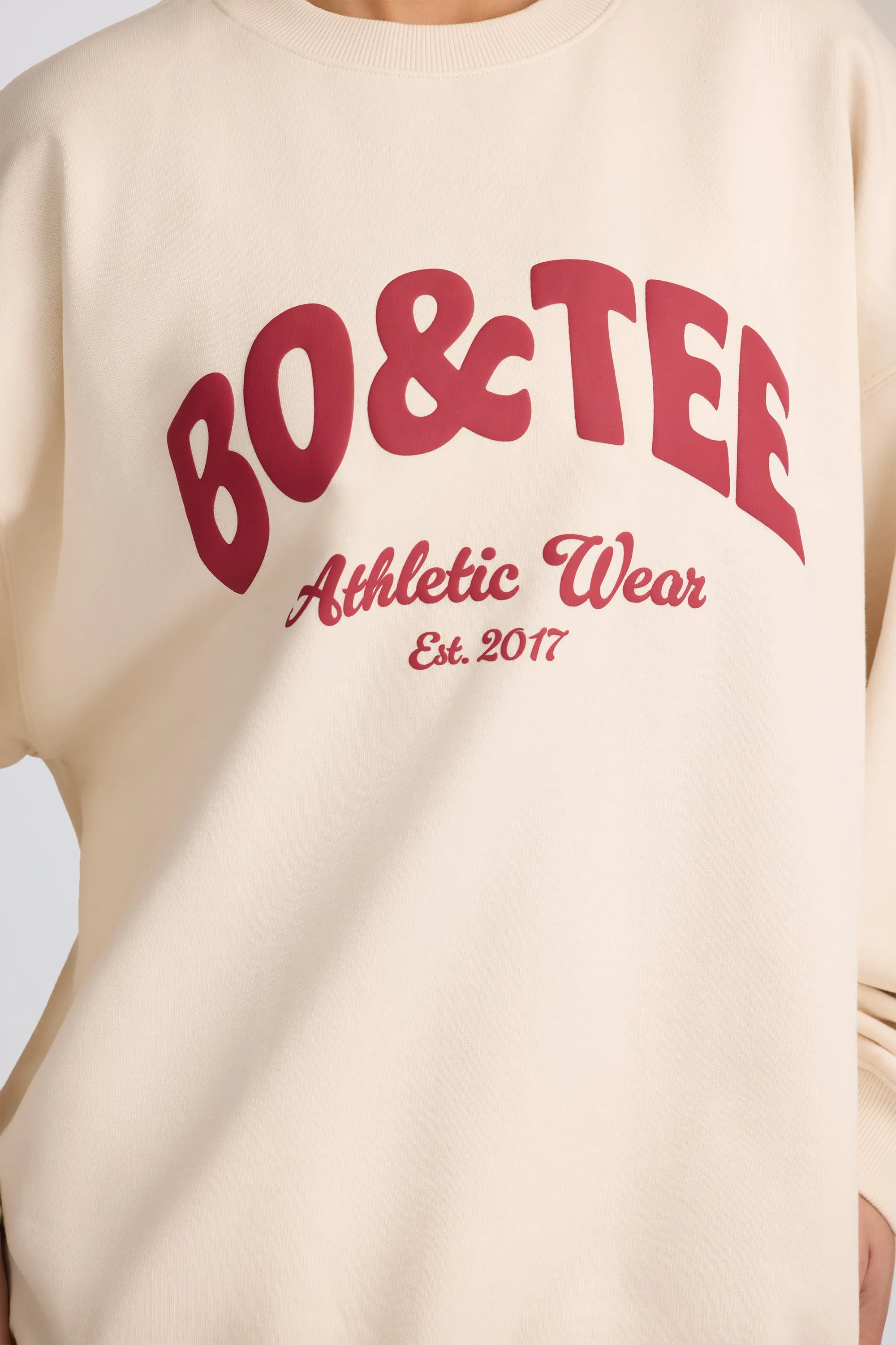Oversized Crew-Neck Sweatshirt in Ecru