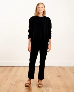 oversized cropped pullover - black