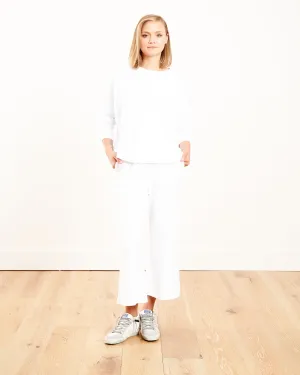 oversized cropped pullover - white