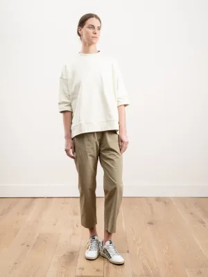 oversized short sleeve sweatshirt - knit chalk