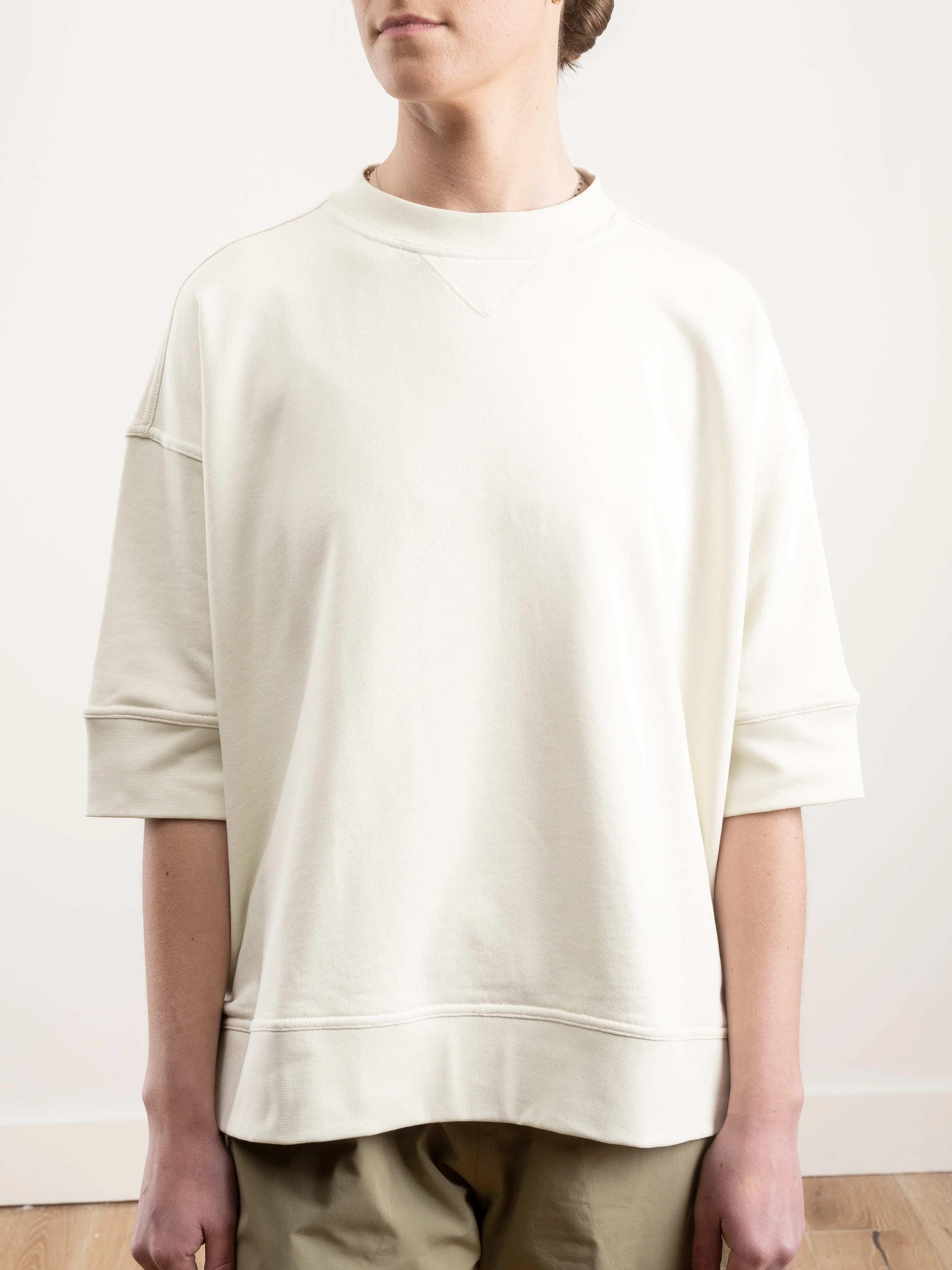 oversized short sleeve sweatshirt - knit chalk