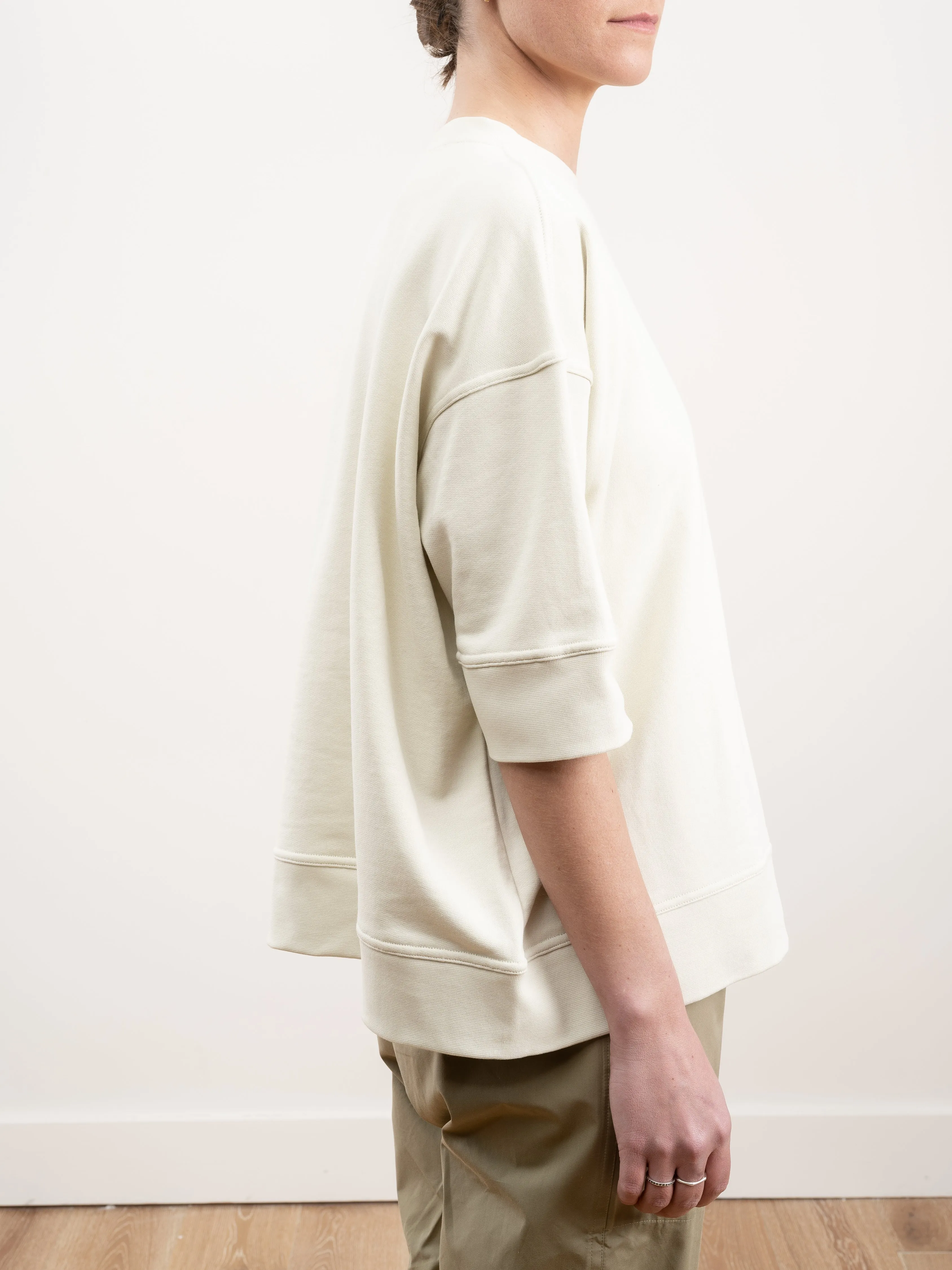 oversized short sleeve sweatshirt - knit chalk