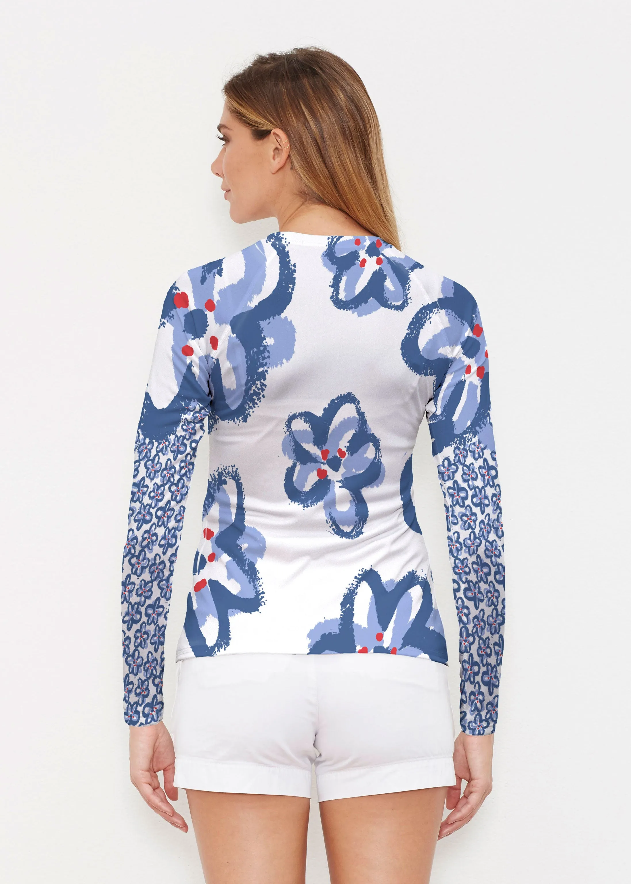 Painted Blooms (25068) ~ Long Sleeve Rash Guard