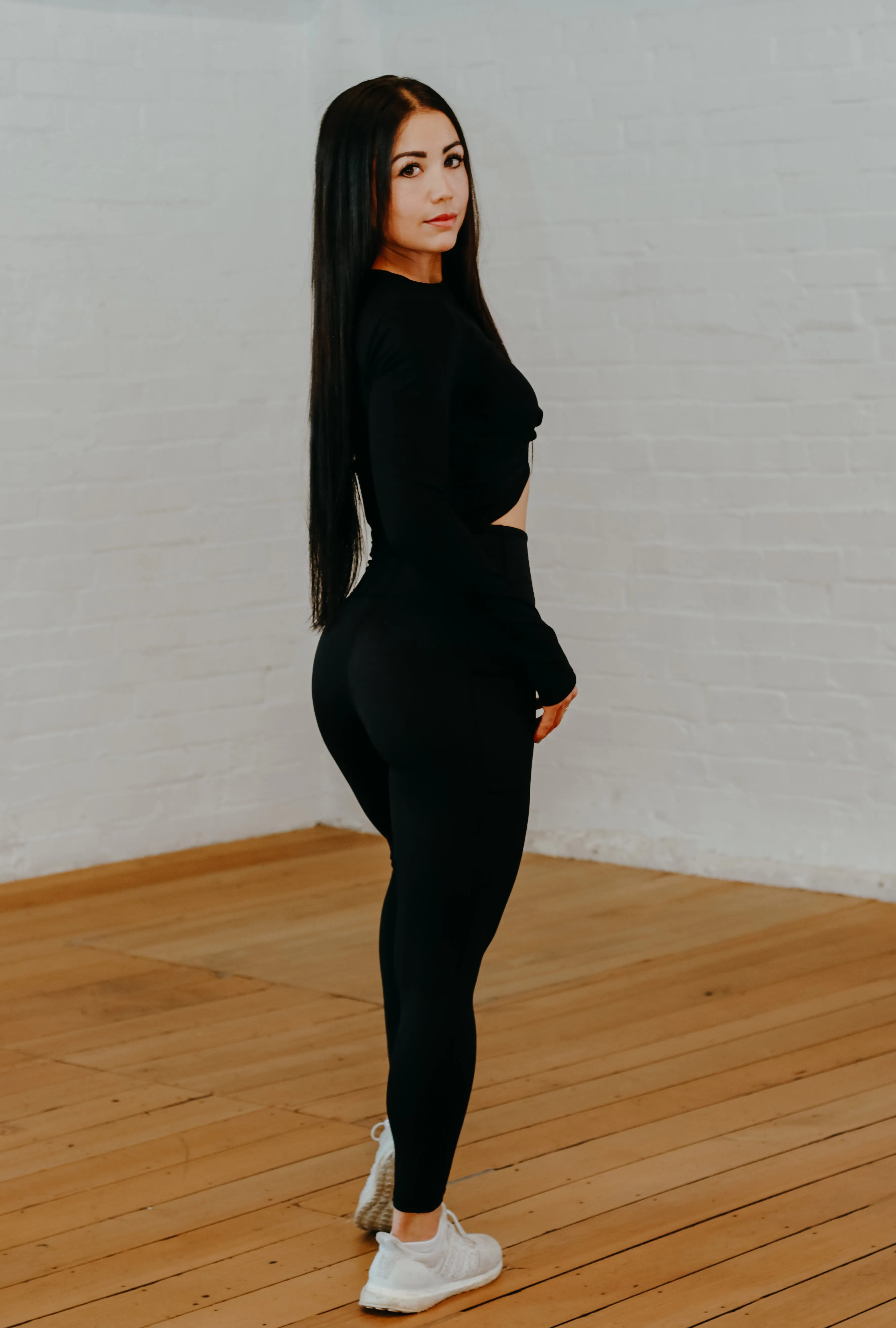Peach Builder Black Staple Tights