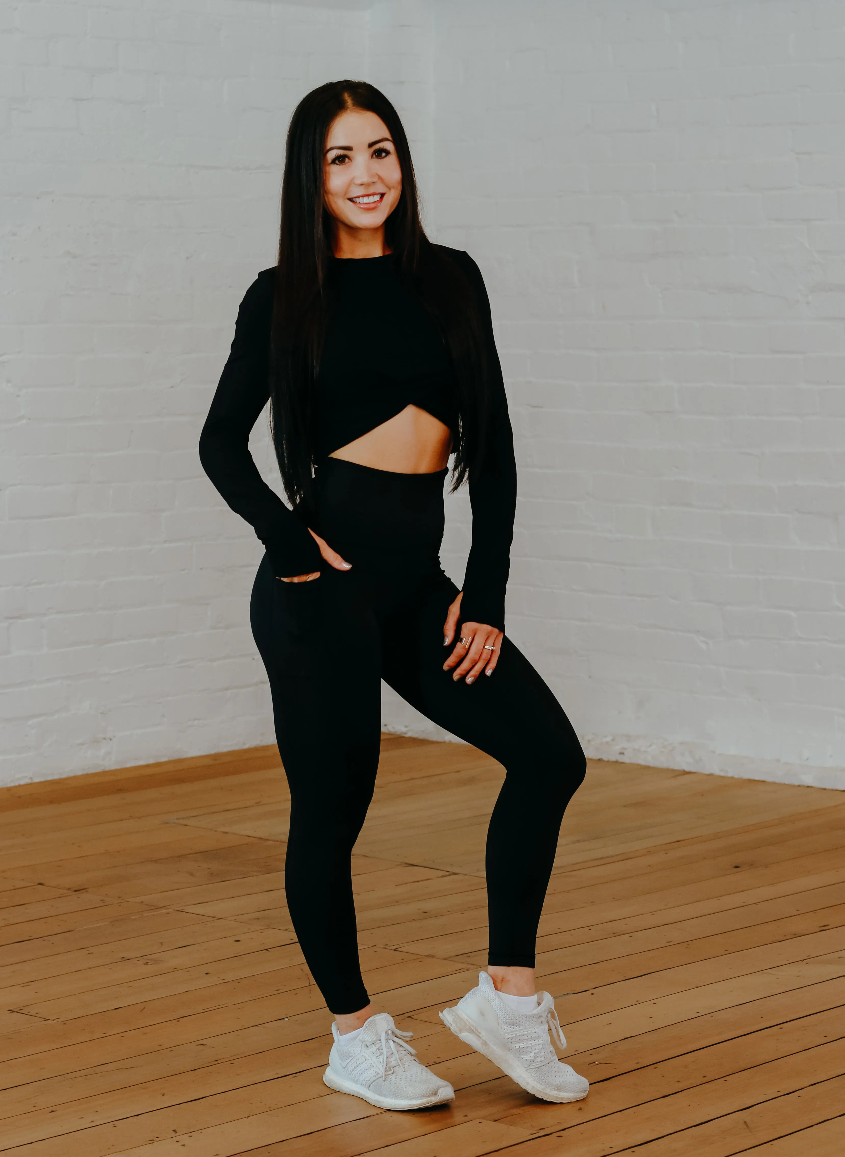 Peach Builder Black Staple Tights